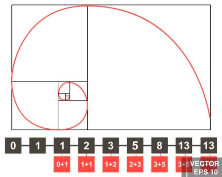 The golden section. Composition. Harmony. Example. For your design. Stockillustratie