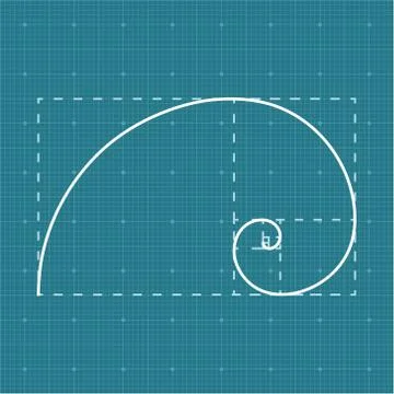 Golden section on grid Stock Illustration