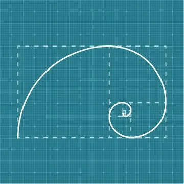 Golden section on grid Stock-Illustration