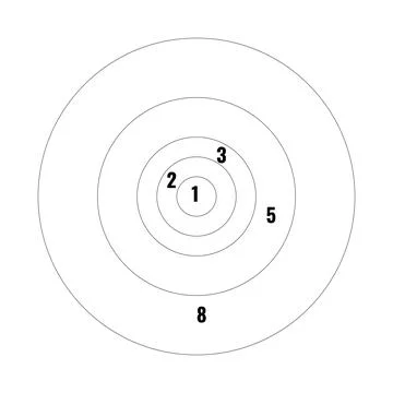 Golden section ratio or proportion circles. Harmonious concept with circles Stock Illustration