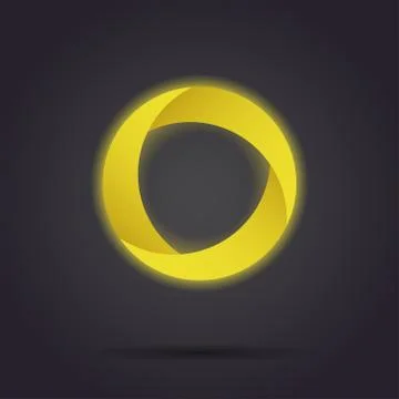 Golden segmented circle icon Stock Illustration