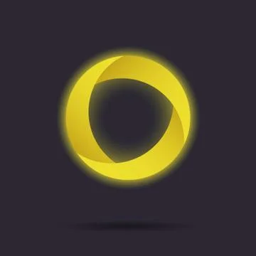 Golden segmented circle icon Stock Illustration