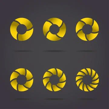 Golden segmented circles Stock Illustration