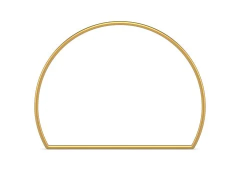 Golden semicircle geometric frame basic foundation 3d element decorative desi Stock Illustration