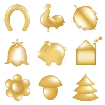 Golden set Stock Illustration