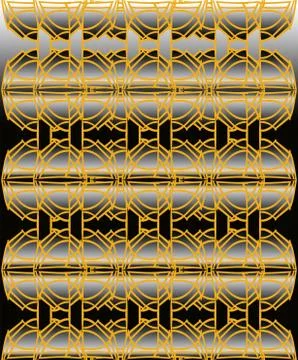 Golden shapes pattern on black and white gradient background. - illustration. 스톡 일러스트