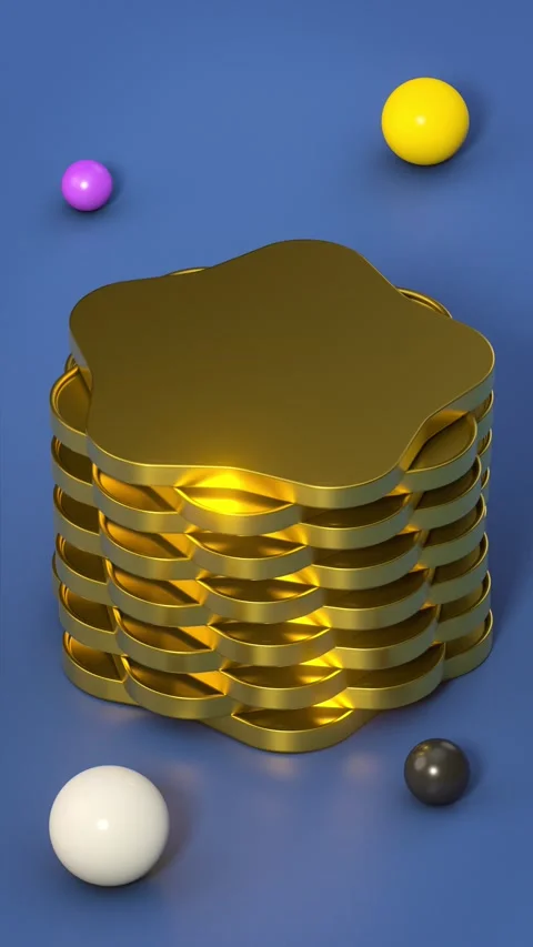 Golden Shapes Vertical Background Stock Footage 295445749