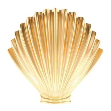 Golden Shell, closed. Top view. 3d rendering Illustrazione stock