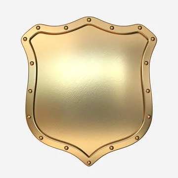 Golden shield 3D 스톡 일러스트