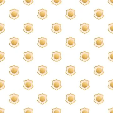 Golden shield shape cookie pattern background Stock Illustration