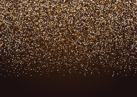 Golden shimmer confetti random falling Stock Illustration