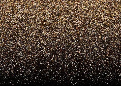 Golden shimmer confetti random falling Stock Illustration