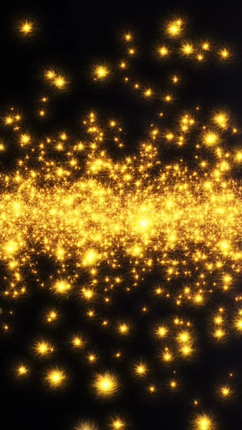 Golden shimmer forms a vibrant horizontal band Stock Footage 328357476
