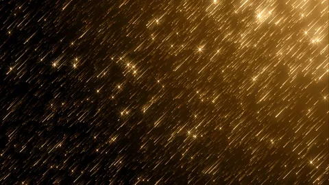 Golden shimmer lines falling down on dark background abstract animation loop Stock Footage 327625564