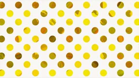Golden shimmer polka dots pattern on white background Stock Footage 345967994