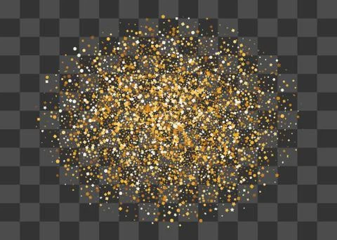 Golden shimmer random falling confetti Stock Illustration