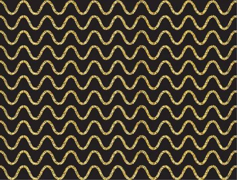 Golden shimmer wave pattern Stock Illustration