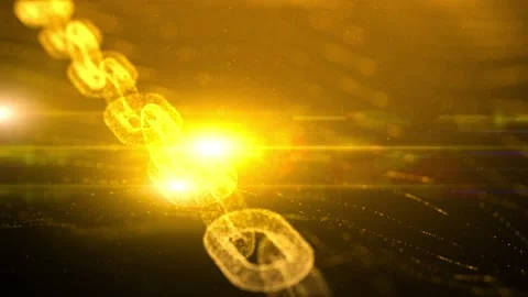 Golden shining 3d chain background Vídeos de archivo 132015975