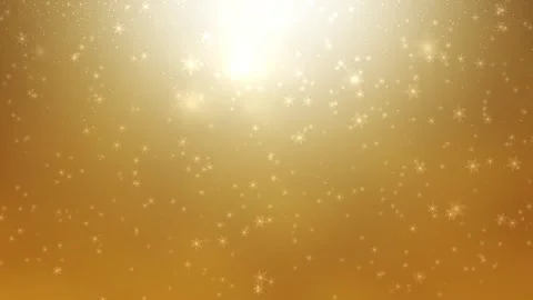 Golden shining background with loop falling snowflakes background Video stock 346885314