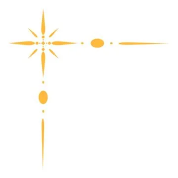 Golden shining star border creating corner frame design Stock Illustration