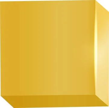 Golden shiny 3D cube Stock Illustration