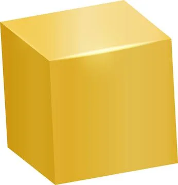 Golden shiny cube Illustrazione stock