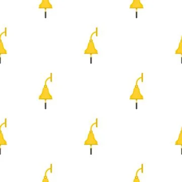 Golden ship bell pattern flat Illustrazione stock