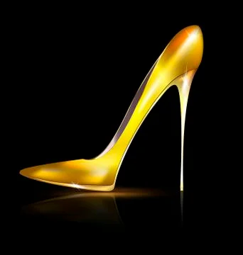 Golden shoe Stock Illustration