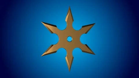 Golden shuriken spin loop Stock Footage 87485661
