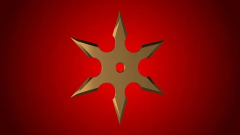 Golden shuriken spin loop Stock Footage 87486141