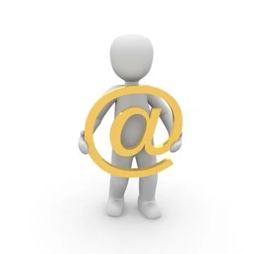 Golden at sign 1 Stock Illustration