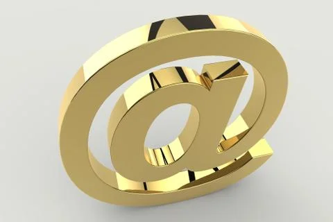 A golden at sign Stock Illustration