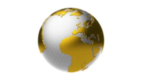 Golden silver Earth rotation, loop, DOF Video stock 59183189