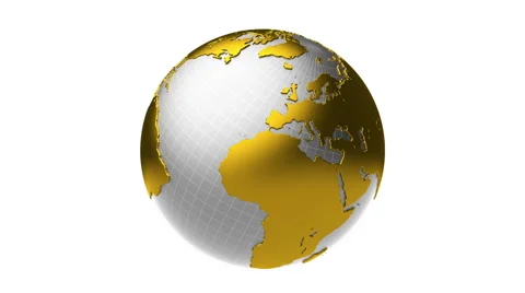 Golden silver Earth rotation, loop Video stock 59183207