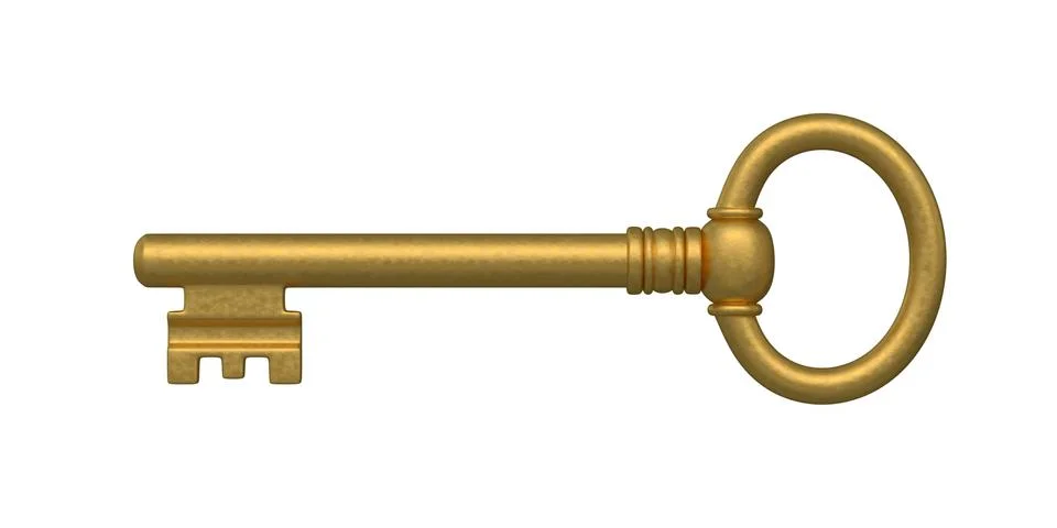 Golden skeleton key Stock Illustration