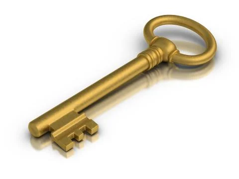 Golden skeleton key Stock Illustration