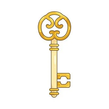 Golden skeleton key Illustrazione stock