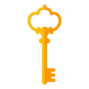 Golden skeleton key on a white background, symbolizing finding solutions イラスト素材