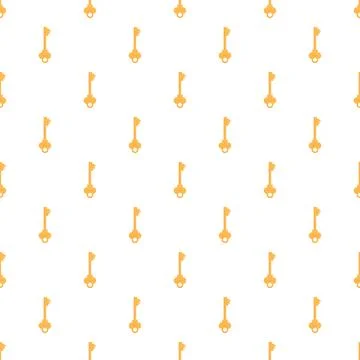 Golden skeleton keys repeating on a white background Stock Illustration