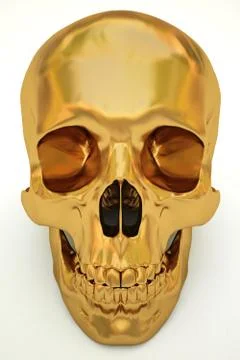 Golden skull Stock Illustration