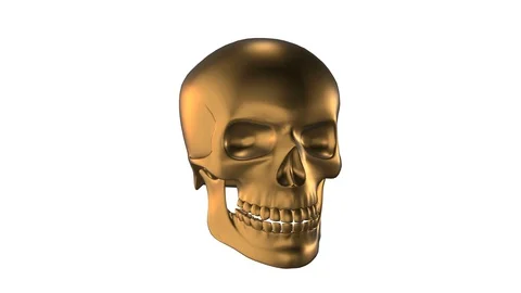 Golden skull spin Stock Footage 87487970