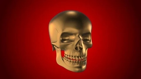 Golden skull spin Stock Footage 87488557