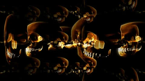 Golden Skulls Motion Mapping 動画素材 24719498
