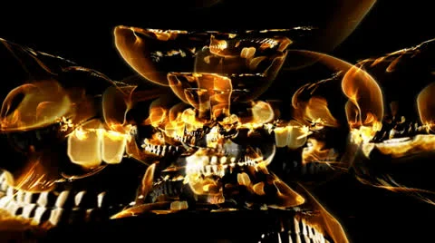 Golden Skulls Motion Mapping 動画素材 24719530