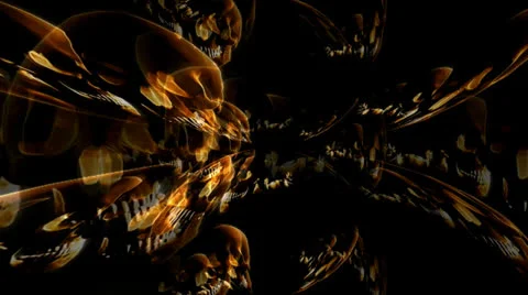 Golden Skulls Motion Mapping Stockbeeldmateriaal 24719559