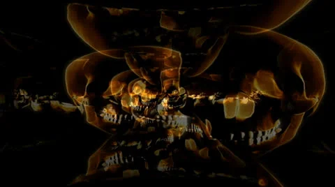 Golden Skulls Motion Mapping Stockbeeldmateriaal 24719624