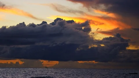 Golden sky and clouds at sunset. Stock Footage 101479796