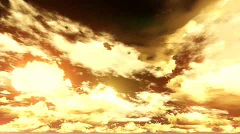 Golden sky with slow moving clouds Stockbeeldmateriaal 43351583