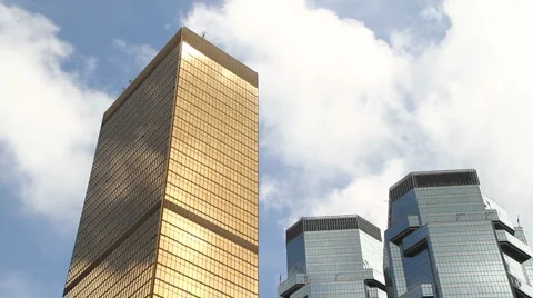 Golden skyscraper Stock Footage 4884354