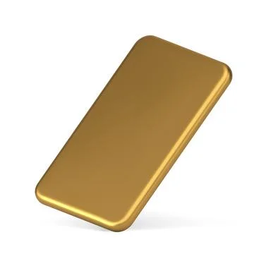 Golden slim rectangle case mockup premium bullion diagonally placed realist.. Illustrazione stock